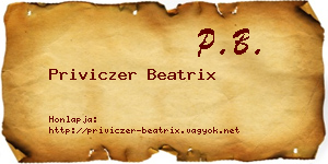 Priviczer Beatrix névjegykártya